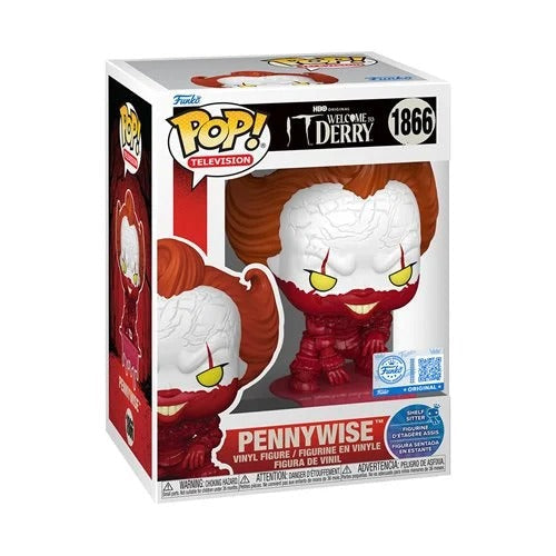 Funko Pop! IT Welcome To Derry - Blood Pennywise 1866 Funko Special Editiom Shelf Sitter Figure + Pop Protector