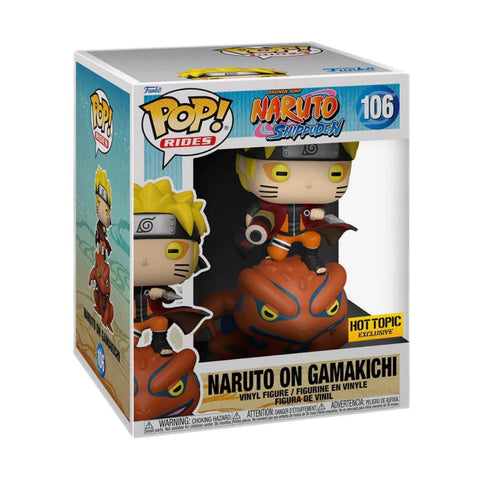 Funko Pop! Shonen Jump Naruto Shippuden - Naruto on Gamakichi 106 6-Inch Deluxe Figure + Free Protector