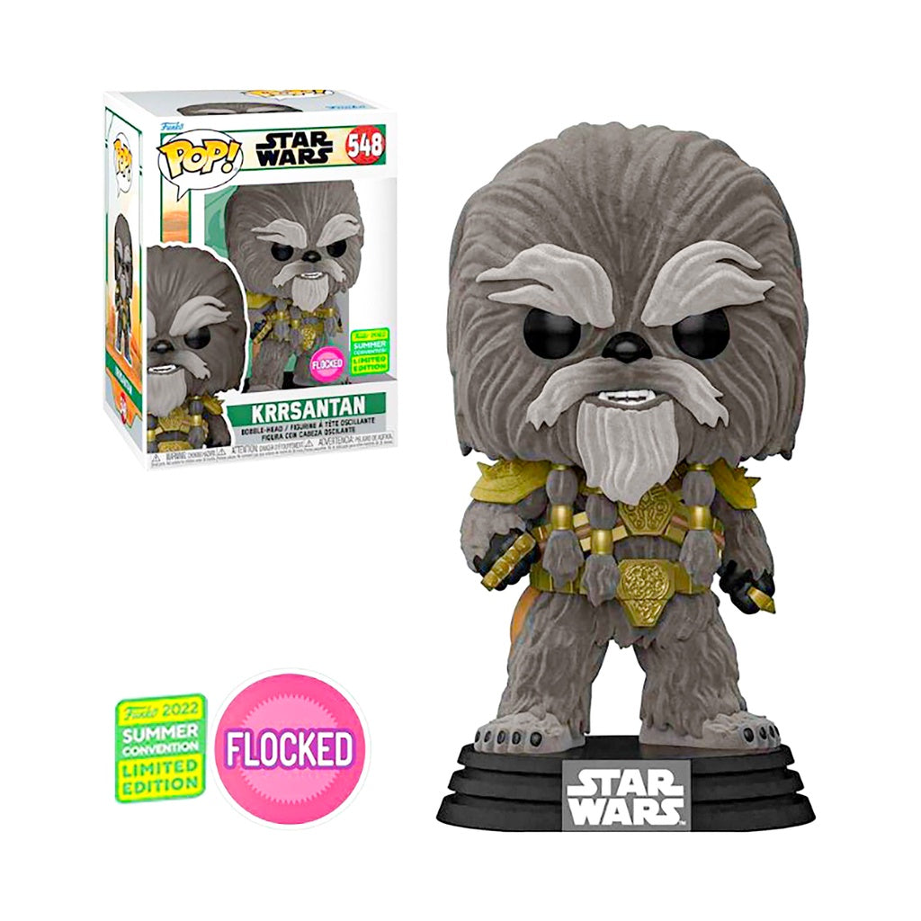 Funko Pop! Star Wars : Krrsantan 548 Flocked Funko 2022 Summer Convention Exclusive (VAULTED) + Pop Protector