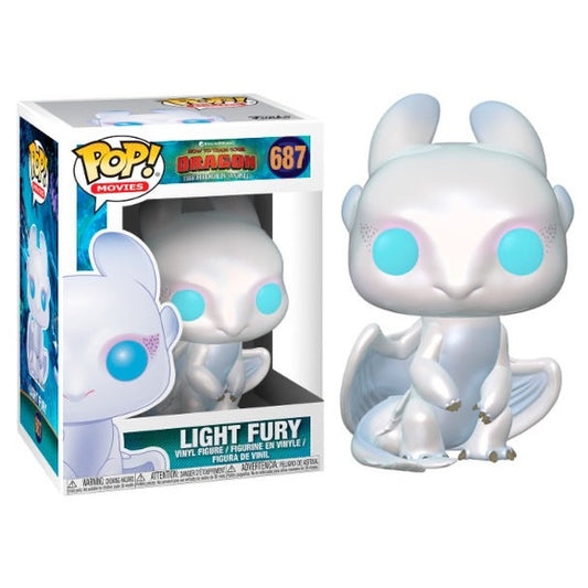 Funko Pop! DreamWorks How To Train Your Dragon The Hidden World Light Fury 687 + Free Protector