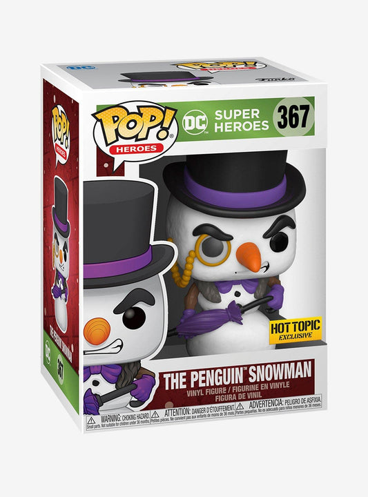 Funko Pop! DC Super Heroes - The Penguin Snowman 367 Hot Topic Exclusive + Pop Protector