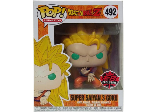 Funko Pop! Dragon Ball Z Super Saiyan 3 Goku 492 EB Exclusive +  Protector