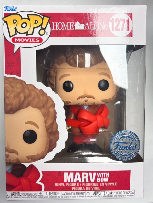Funko Pop! Home Alone - Marv with Bow 1271 Funko Special Edition + Free Protector