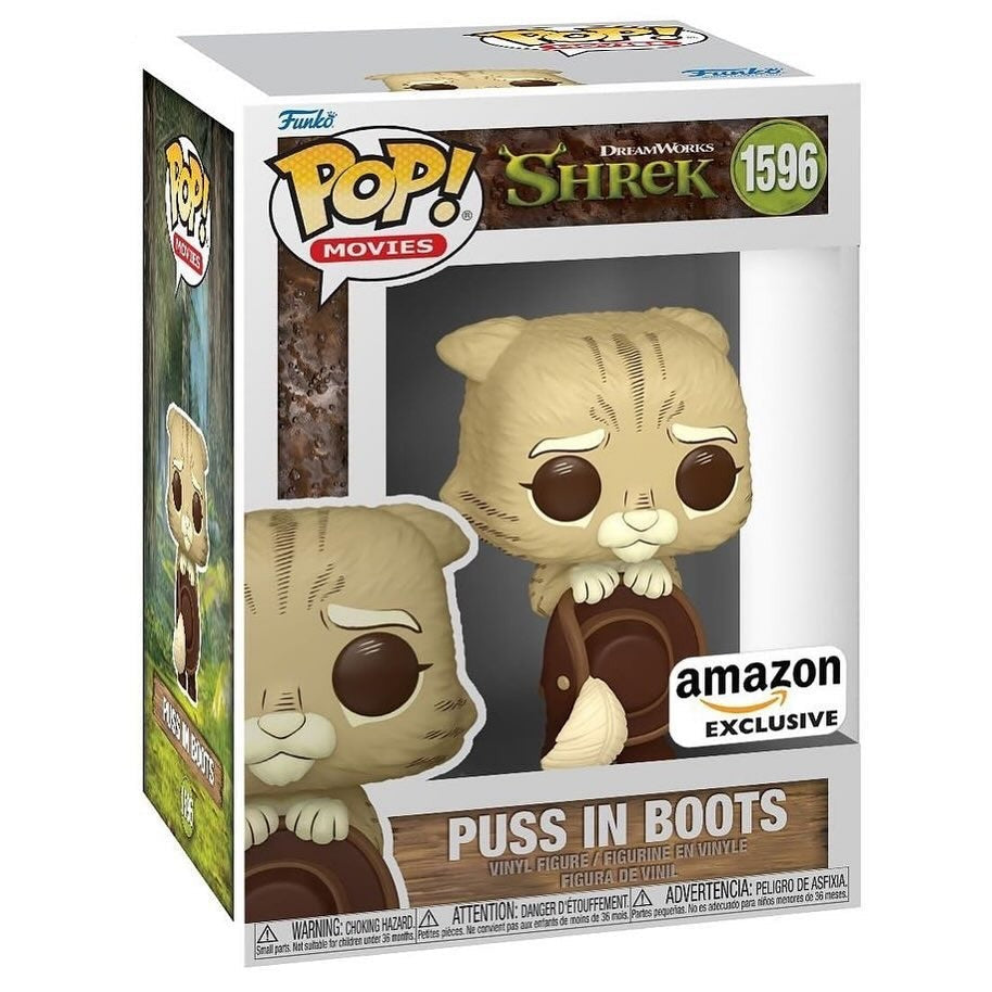 Funko Pop! DreamWorks Shrek - Puss in Boots 1596 Amazon Exclusive + Free Protector