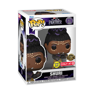 Funko Pop! Marvel Studios Black Panther - Shuri 876 Glows in the Dark Legacy Collection Target Exclusive + Free Protector