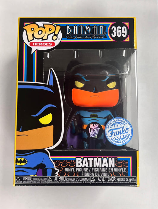 Funko Pop! Batman The Animated Series - Batman 369 Blacklight Glow Funko Special Edition + Free Protector