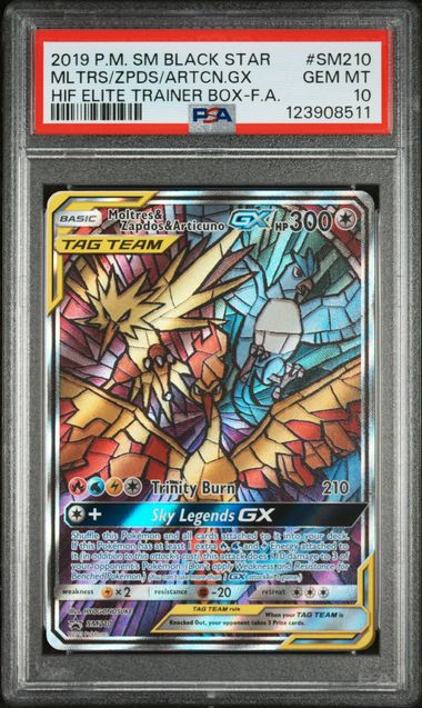 Pokemon TCG! 2019 POKEMON SM BLACK STAR PROMO #SM210 MLTRS/ZPDS/ARTCN.GX HIF ELITE TRAINER BOX-F.A. PSA 10 GEM MINT