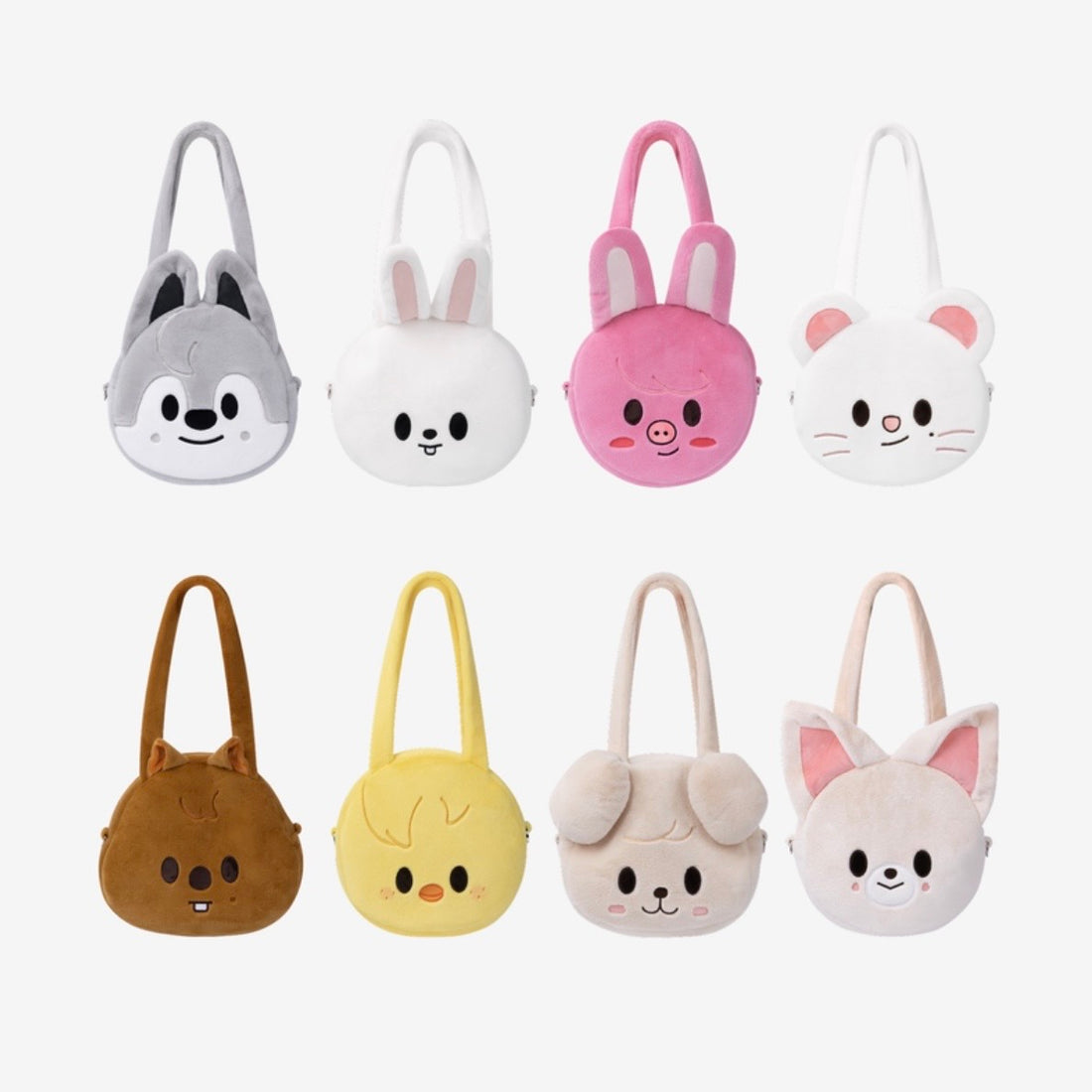 (PRE-ORDER) K-POP STRAY KIDS - SKZOO FACE SHOULDER BAG - SKZOO EVERYWHERE ALL AROUND THE WORLD (8 VERSIONS)