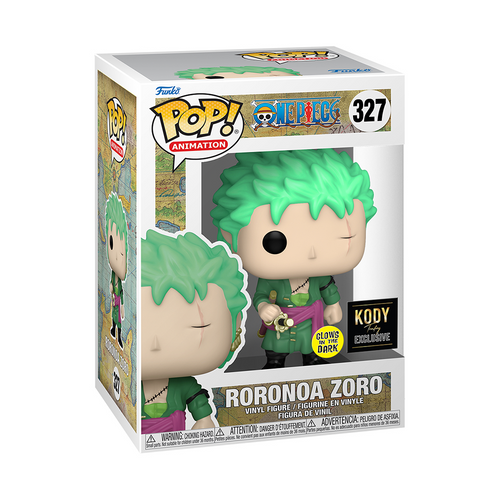Funko Pop! One Piece Roronoa Zoro 327 Glows in the Dark Kody Trading Exclusive + Free Protector
