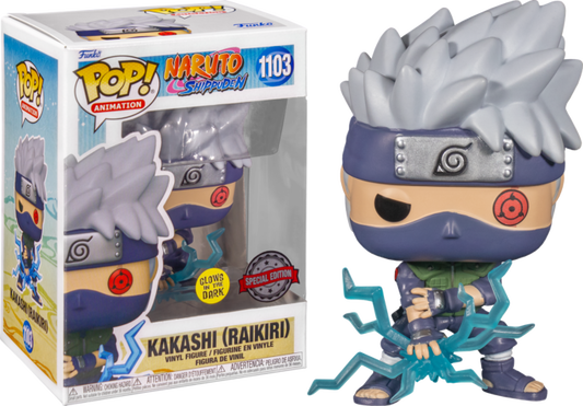 Funko POP! Naruto Shippuden 1103 Kakashi (Raikiri) GITD Special Edition Exclusive + PROTECTOR!