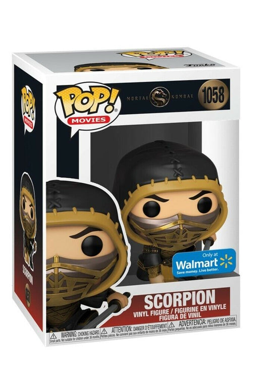 Funko Pop! Mortal Kombat - Scorpion 1058 Walmart Exclusive (Metallic) (VAULTED) + Free Protector