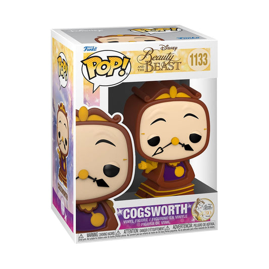 Funko Pop! Disney Beauty and the Beast 30 Years Cogsworth + Free Protector