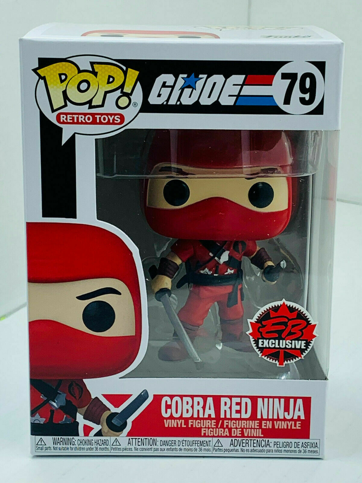 Funko Pop- COBRA RED NINJA #79 G.I. Joe Retro Toys EB games Exclusive Sticker + PoP Protector