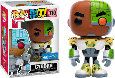 VAULTED Funko POP! Teen Titans GO! #110 CYBORG (Camo), Exclusive Walmart