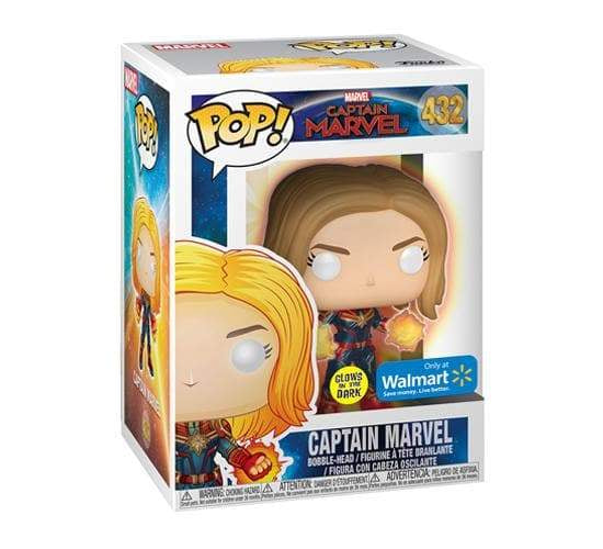 Funko Pop! Marvel: Captain Marvel 432 Glows in the Dark Walmart Exclusive (VAULTED) + Free Protector