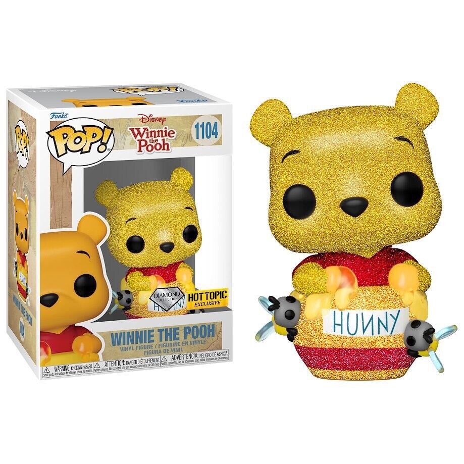 Funko Pop! Disney Winnie The Pooh 1104 Diamond Hot Topic Exclusive + Free Protector