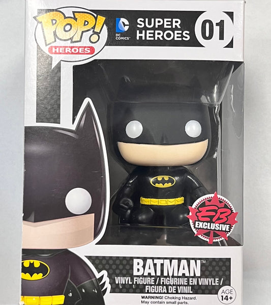 Funko Pop! DC Super Heroes - Batman (Black) 01 EB Exclusive (VAULTED) + Free Protector