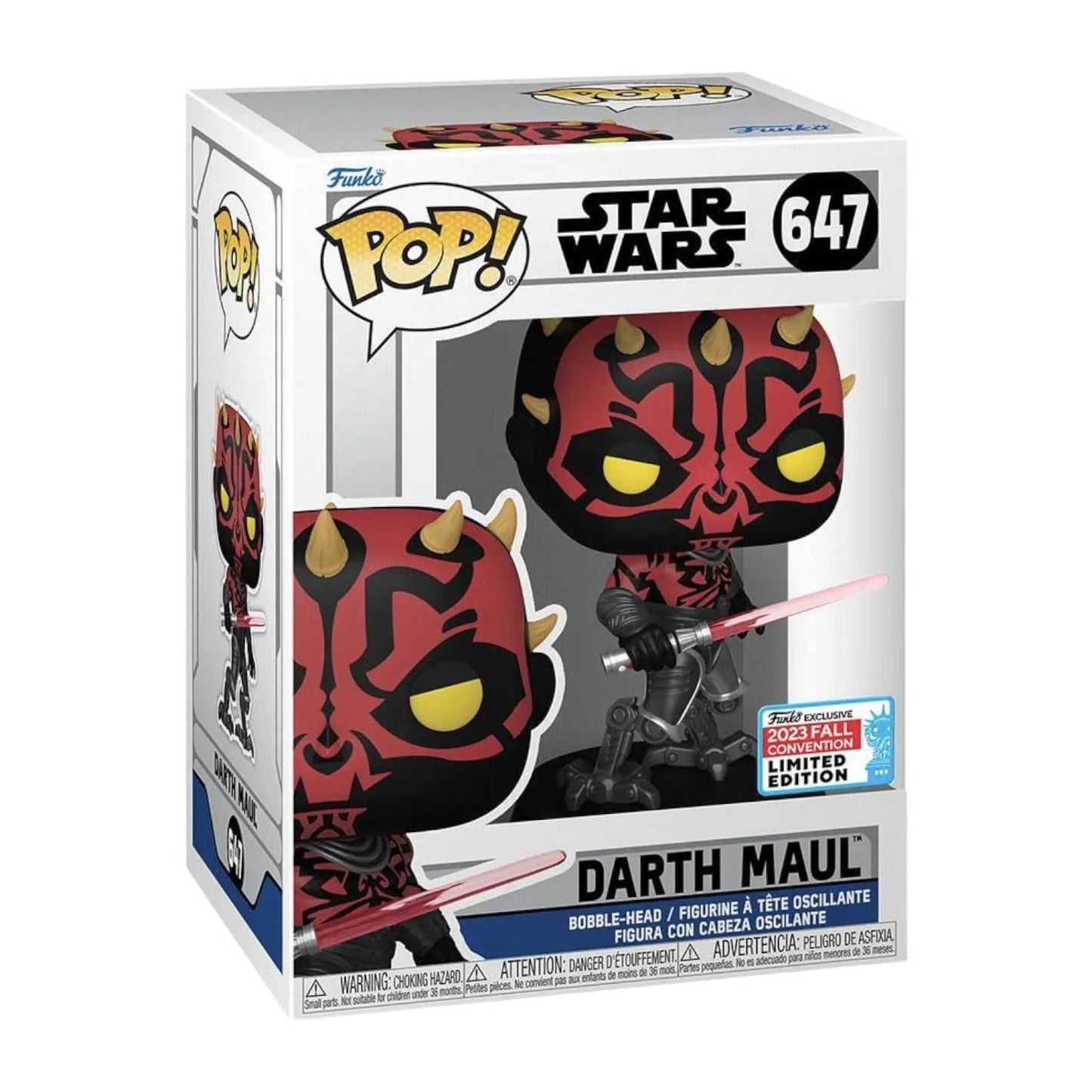Funko Pop! Star Wars Darth Maul 647 Funko 2023 Fall Convention Exclusive + Free Protector