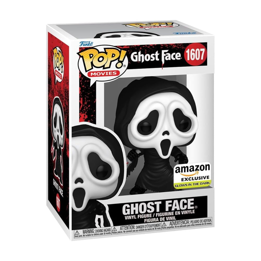 Funko Pop! Ghost Face 1607 Amazon Exclusive Glows in the Dark + Pop Protector