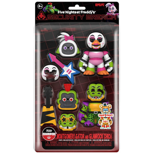 Five Nights at Freddy’s (FNAF) Montgomery Gator and Glamrock Chica Funko Snap Action Figures