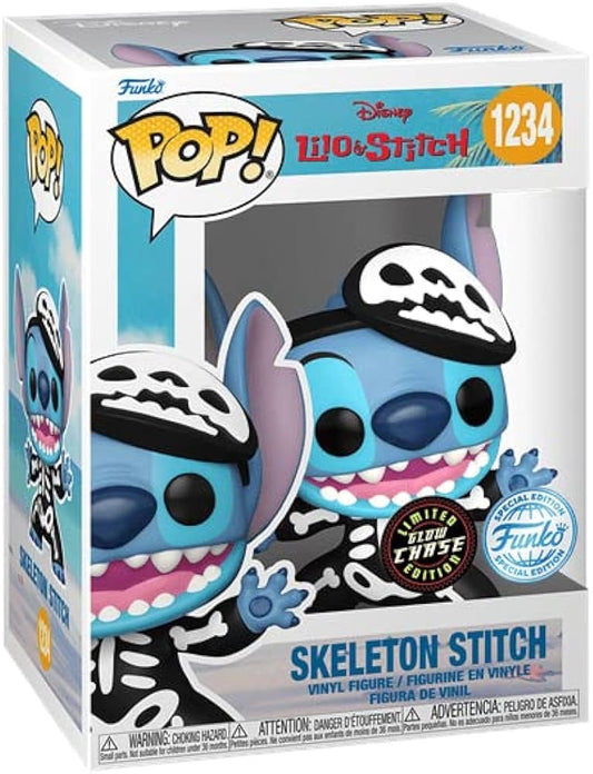 Funko Pop! Disney Lilo & Stitch - Skeleton Stitch 1234 CHASE Funko Special Edition + Free Protector (comes with free regular!)