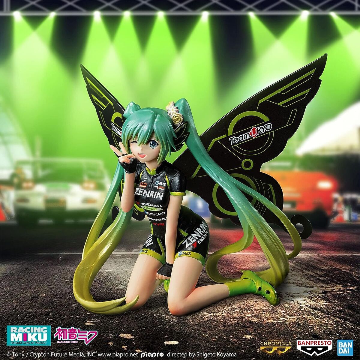 Banpresto Chronicle Hatsune Miku Racing Miku 2017 Team Ukyo Cheering Version Statue Figure *New In Box*