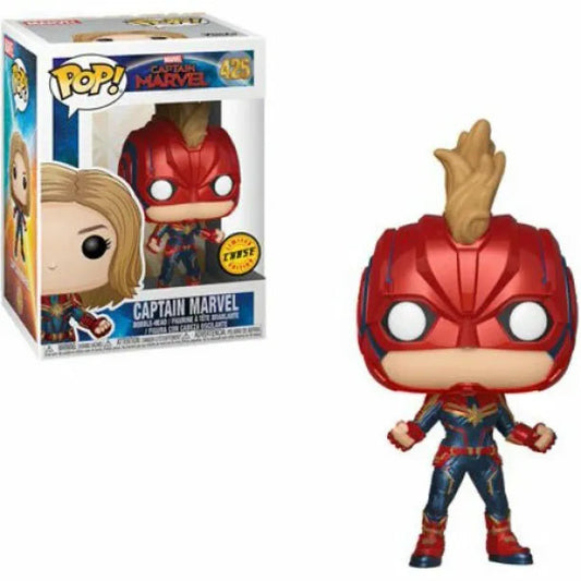 Funko POP! Marvel: Captain Marvel (Masked) #425 (No CHASE Sticker) (VAULTED) + Protector!