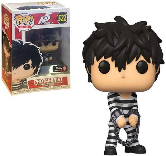 Funko Pop! Persona5 Protagonist 522 GameStop Exclusive (VAULTED) + Pop Protector