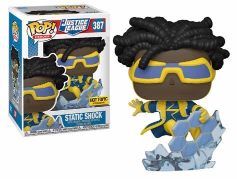 Funko Pop! Justice League - Static Shock 387 Hot Topic Exclusive + Free Protector (slight box ware)