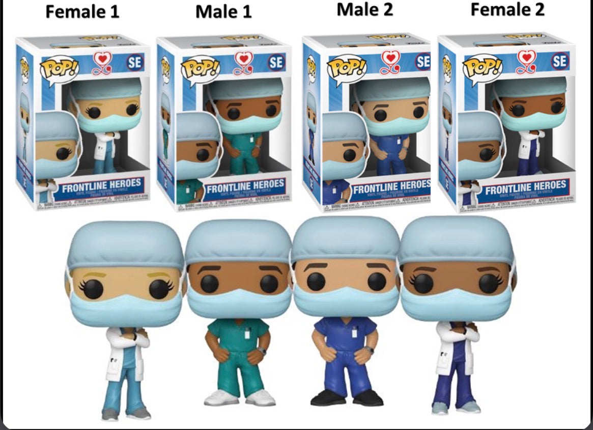 Funko Pop! Front Line Heroes SE Complete Figure Set + Pop Protectors