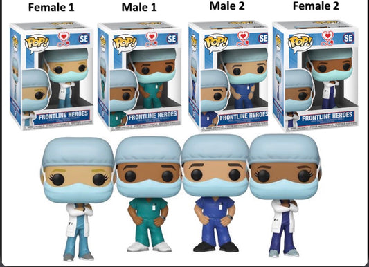 Funko Pop! Front Line Heroes SE Complete Figure Set + Pop Protectors