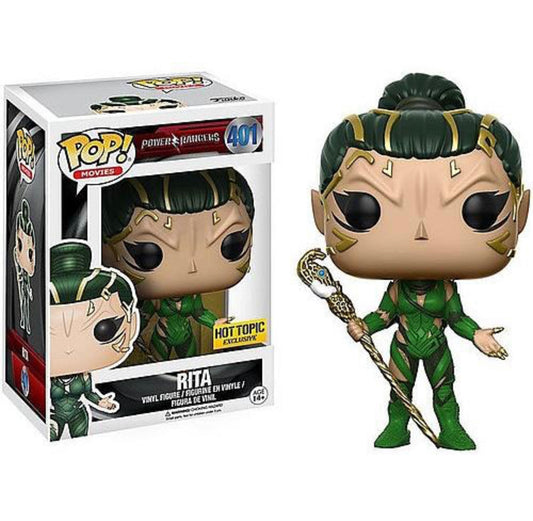 Funko Pop! Power Rangers Rita 401 Hot Topic Exclusive + Free Protector (VAULTED)