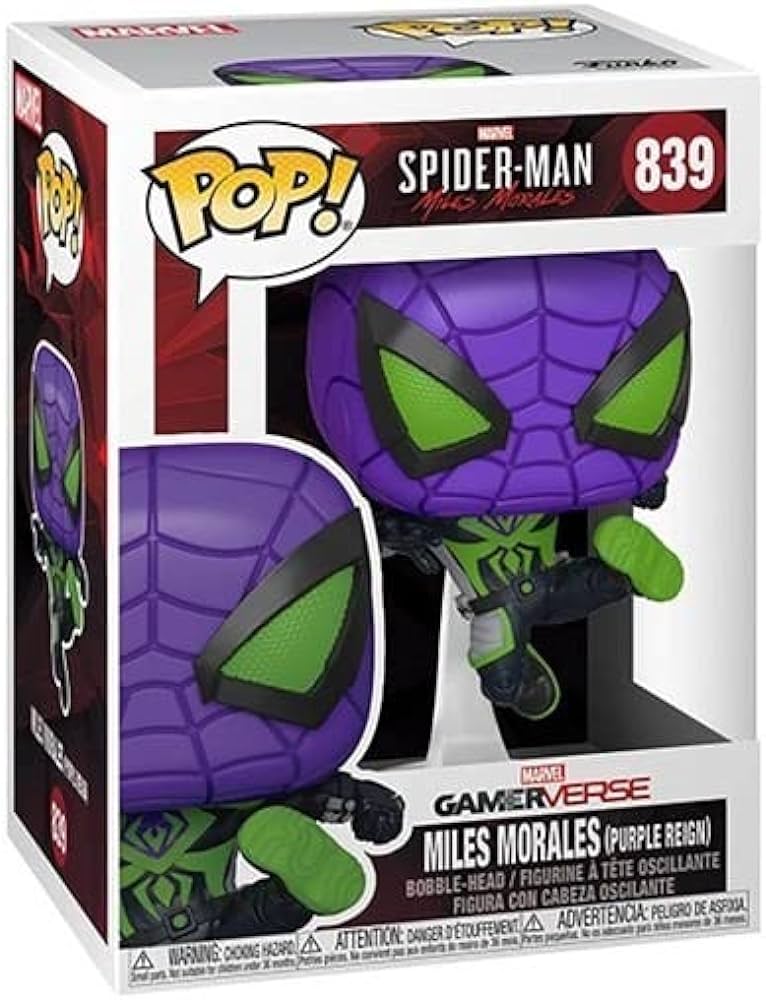 Funko Pop! Marvel Gamerverse Spider-Man Miles Morales (Purple Reign) 839 + Free Protector