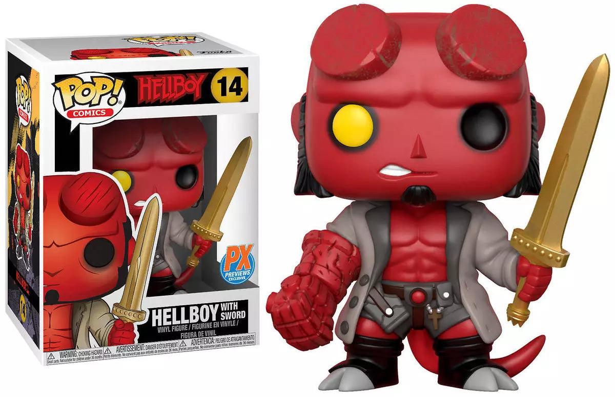 Funko Pop! Hellboy with Sword 14 PX Exclusive + Free Protector