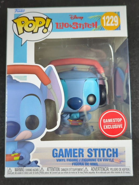Funko Pop! Disney Lilo & Stitch - Gamer Stitch 1229 GameStop Exclusive + Free Protector