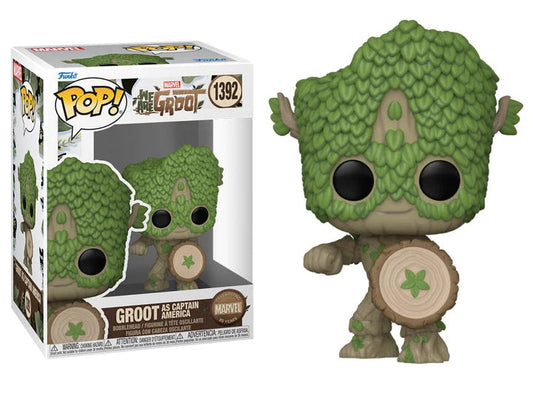 Funko Pop! Marvel We Are Groot - Groot as Captain America 1392 + Free Protector