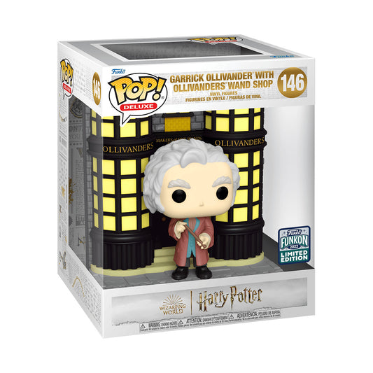 Funko Pop! Harry Potter - Garrick Ollivander with Ollivanders Wand Shop 146 Funkon 2022 Exclusive 6-Inch Figure