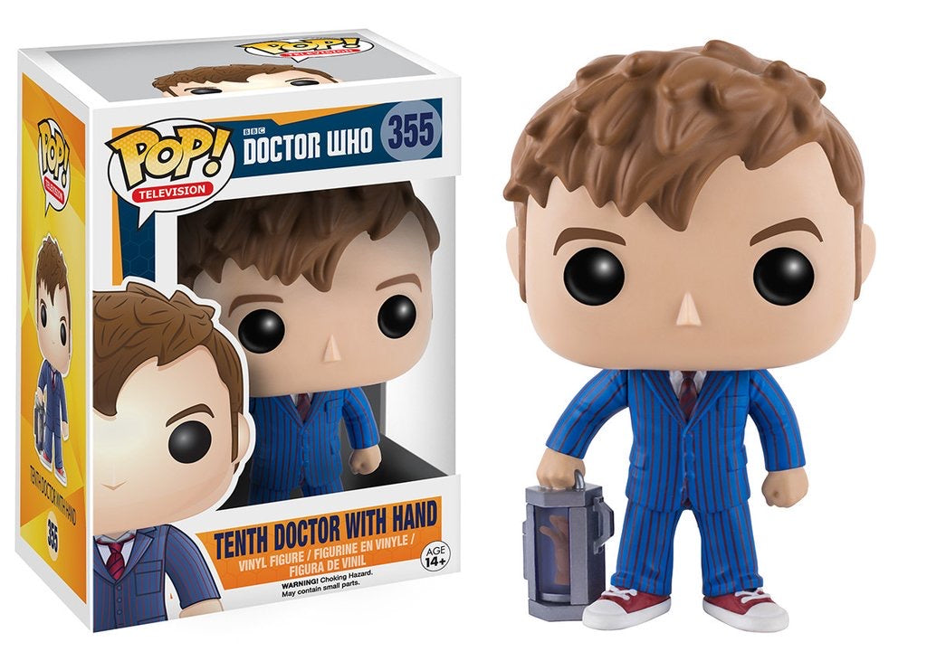 Funko Pop! Doctor Who - Tenth Doctor with Hand 355 Figure + Pop Protector