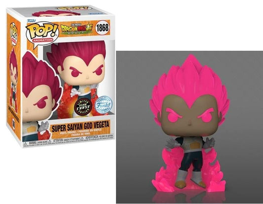 Funko Pop! Dragon Ball Super Broly - Super Saiyan God Vegeta 1868 GLOW CHASE SE + Pop Protector
