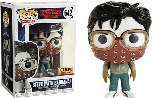 Funko Pop! Netflix Stranger Things Steve (with Bandana) 642 Hot Topic Exclusive + Free Protector