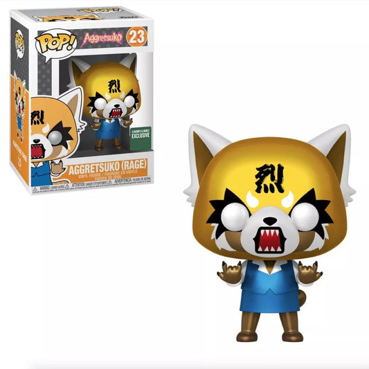 Funko Pop! Aggretsuko 23 Metallic (Rage) Barnes & Noble Exclusive (VAULTED) (slight box ware) + Free Protector