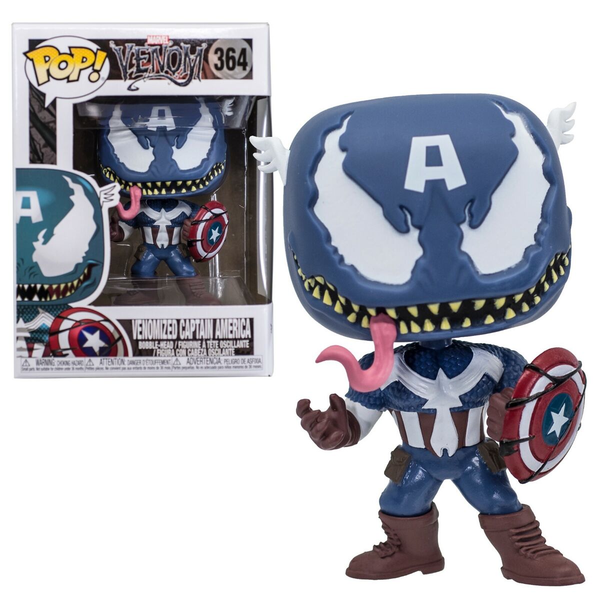 Funko Pop! Marvel Venom Series - Venomized Captain America 364 + Free Protector