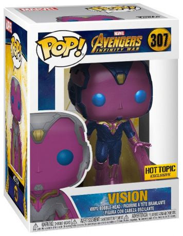 Funko Pop! Marvel Avengers Infinity War - Vision 307 Hot Topic Exclusive + Free Protector