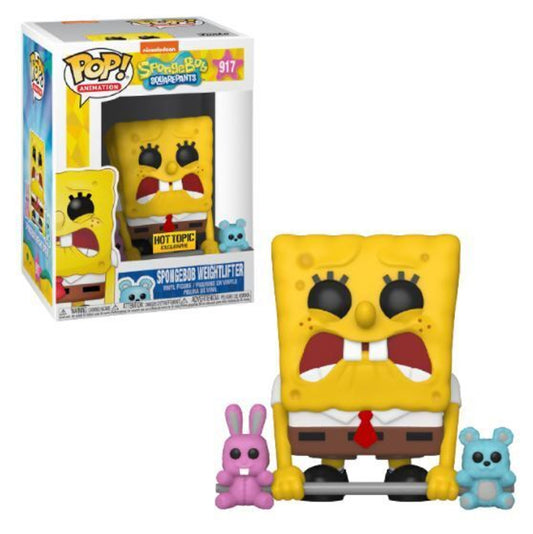 Funko Pop! Nickelodeon SpongeBob SquarePants- SpongeBob Weightlifter 917 Hot Topic Exclusive + Protector