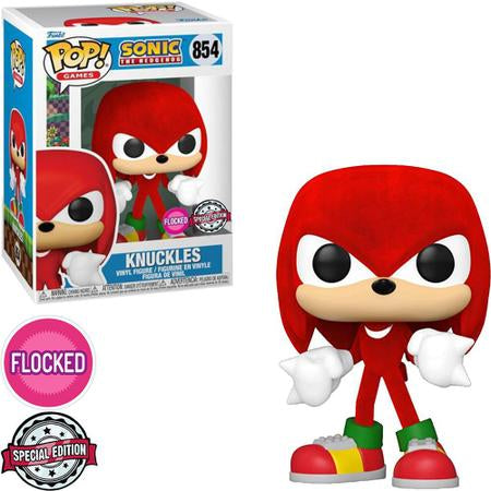 Funko Pop! Sonic The Hedgehog Knuckles 854 Flocked Special Edition + Free Protector