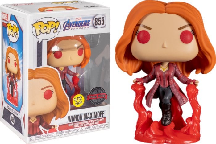 Funko Pop! Marvel Avengers Endgame : Wanda Maximoff 855 Glows in the Dark Special Edition + Pop Protector