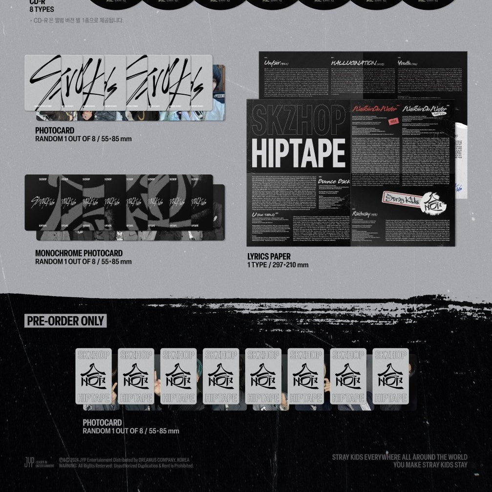 K-POP STRAY KIDS - SKZHOP HIPTAPE [合 (HOP)] (ACCORDION VER.) (8 VERSIONS)