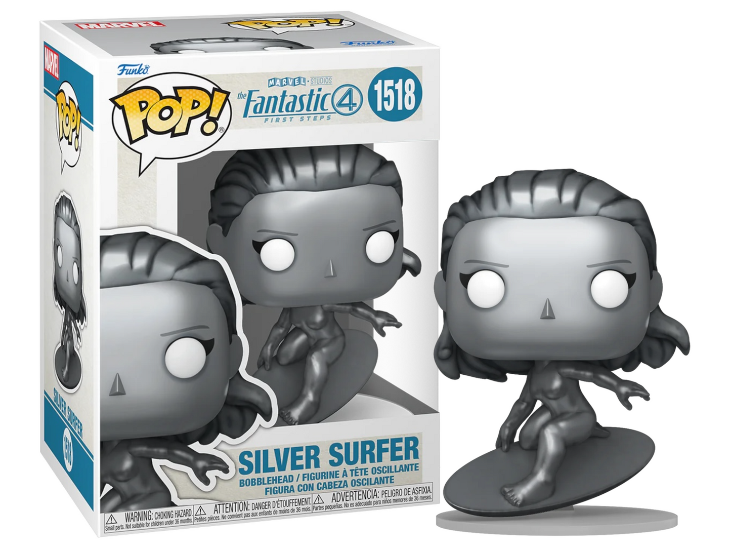 Funko Pop! Marvel Studios - The Fantastic 4 First Steps - Silver Surfer 1518 + Pop Protector