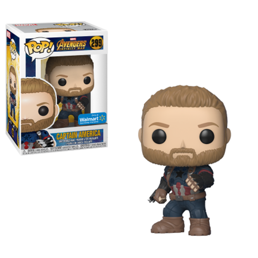 Funko Pop! Marvel Avengers Infinity War Captain America 299 Walmart Exclusive + Free Protector