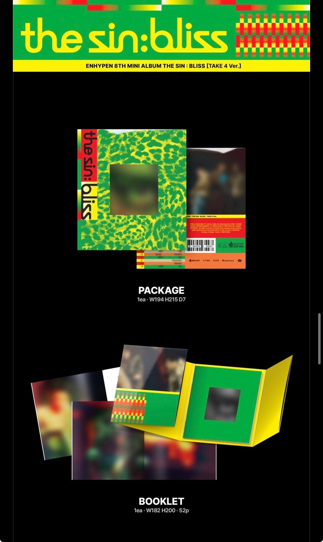 (PRE-ORDER) K-POP ENHYPEN - THE SIN: BLISS (4 VERSIONS) RANDOM